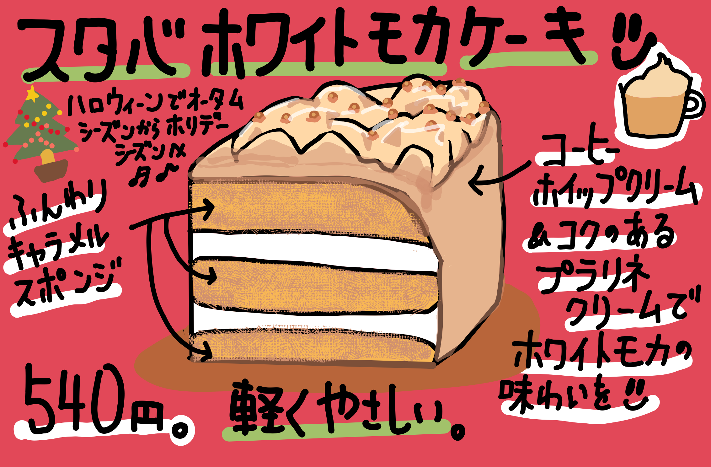 スタバ ホワイトモカケーキ レビュー