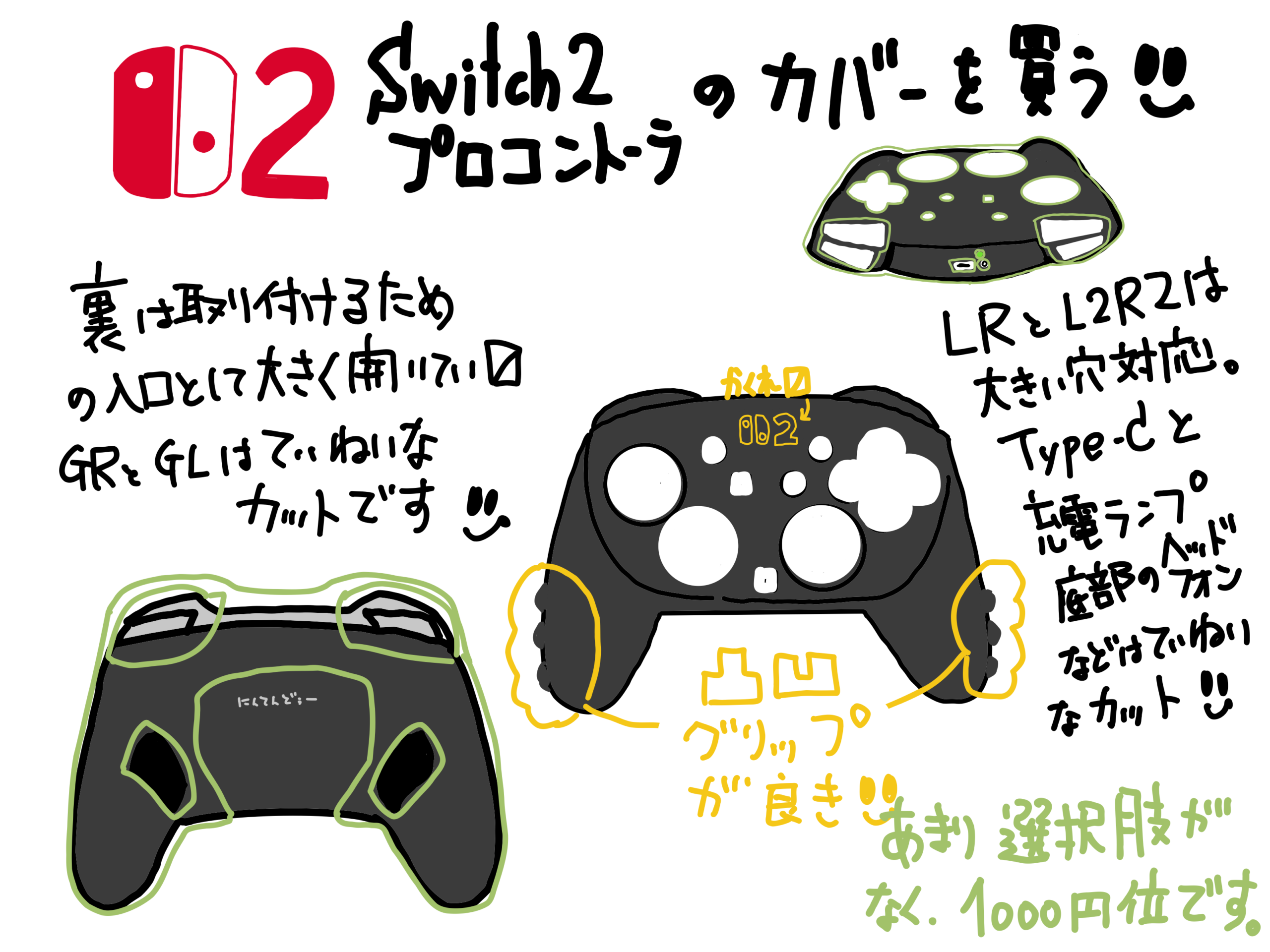 switch2 プロコントローラ(通称 Proコン2)のシリコン保護カバーを買う